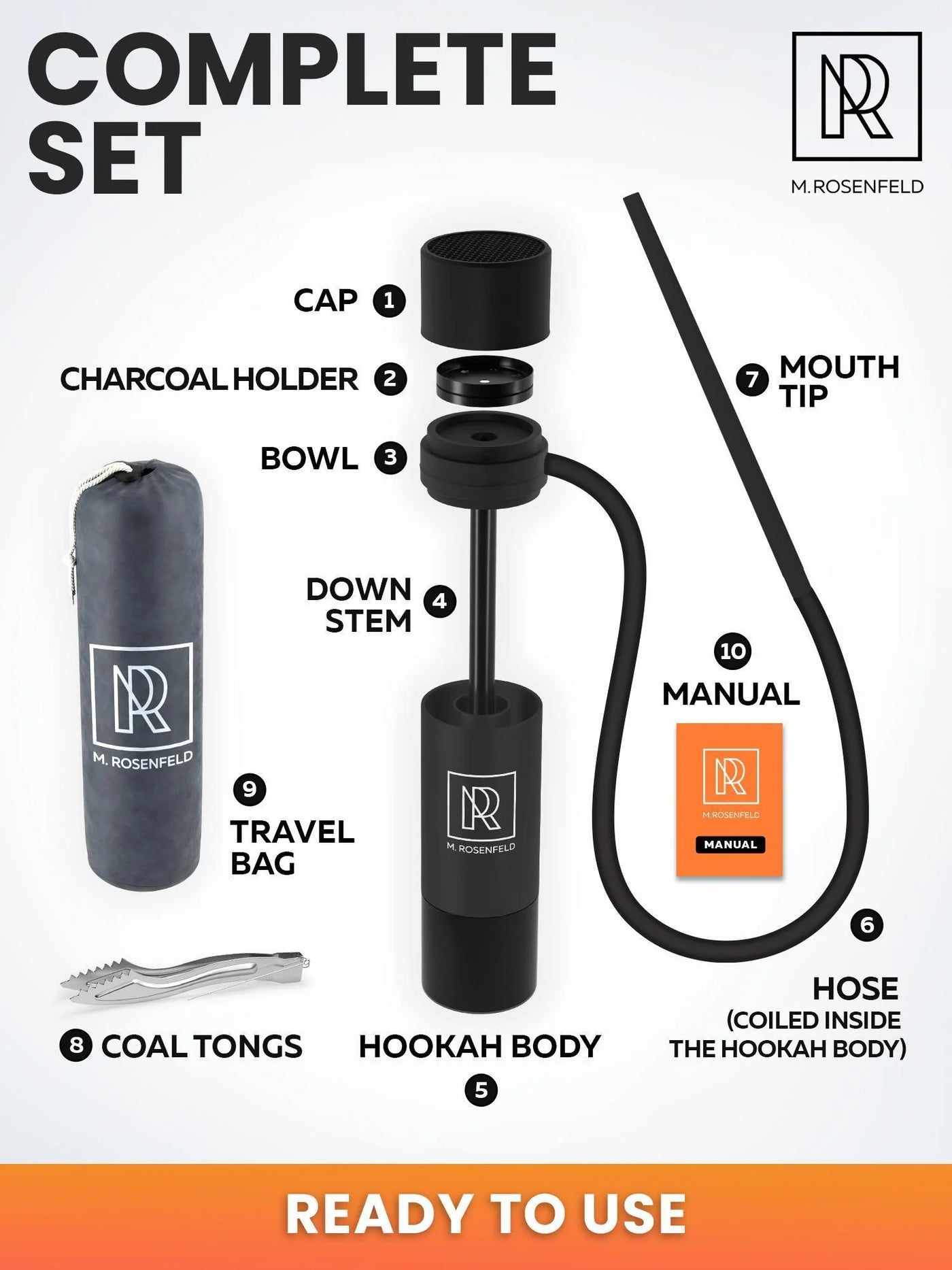 Portable Hookah Set for Travel Car Hookah with Accessories Personal Hookah Cup with Silicone Hose Easytoclean Design Compact Black Hooka Set for Outdoor Use