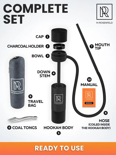 Portable Hookah Set for Travel Car Hookah with Accessories Personal Hookah Cup with Silicone Hose Easytoclean Design Compact Black Hooka Set for Outdoor Use