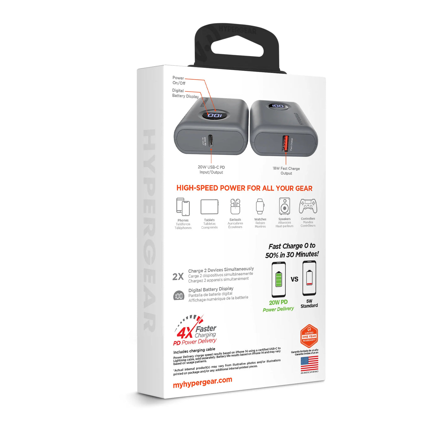 Hypergear Powerpack PRO 10000Mah 20W Power Bank